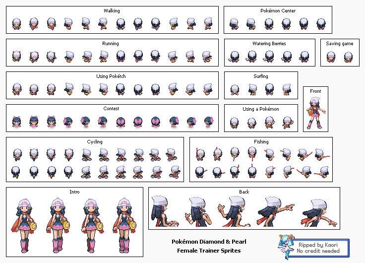 DS / DSi - Pokémon Diamond / Pearl - Dawn - The Spriters Resource