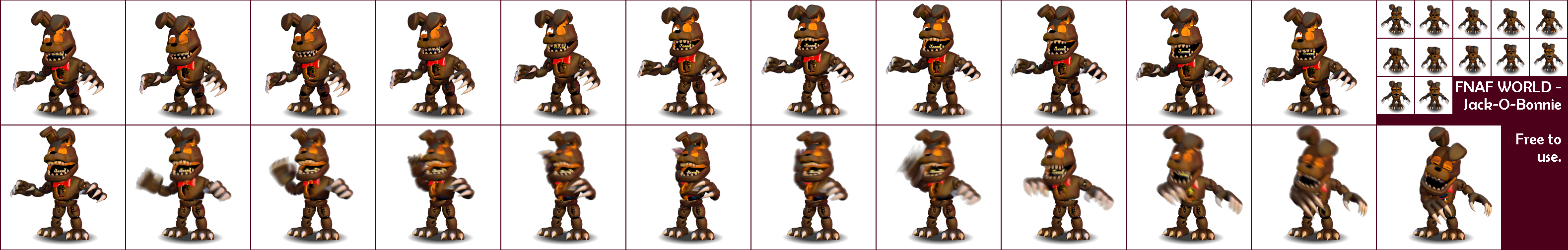 The Spriters Resource Full Sheet View Fnaf World Jack O Bonnie