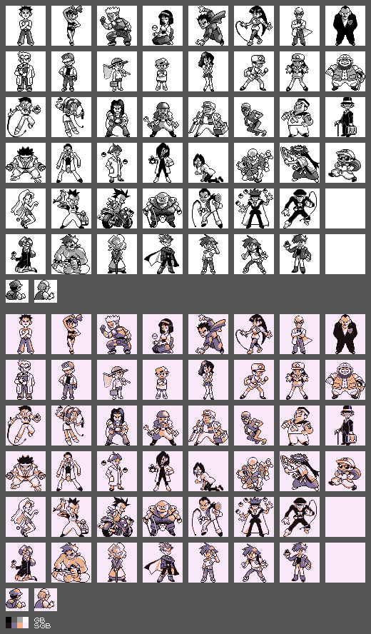 Sprite sheet from Pokemon Red for Game Boy