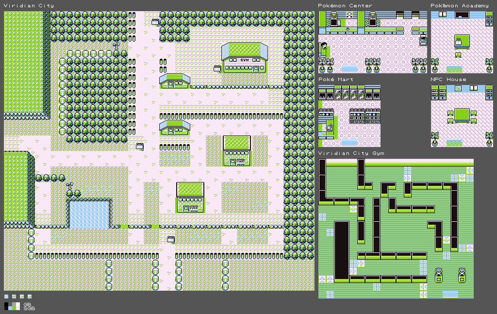 En god ven mærke Primitiv Game Boy / GBC - Pokémon Red / Blue - Viridian City - The Spriters Resource