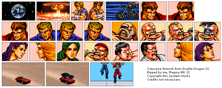 Neo Geo / NGCD - Double Dragon - Special Ending Portraits - The Spriters  Resource