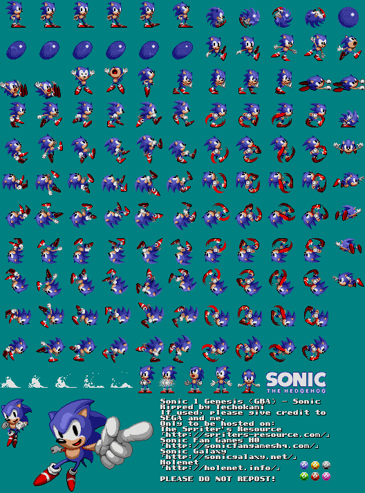 Sonic 1 Sprite Sheet