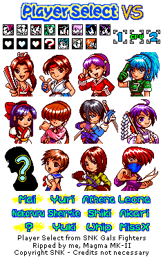 Neo Geo Pocket - SNK Gals Fighters - Player Select - The Spriters