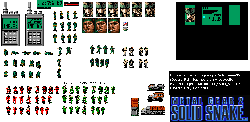 Solid Snake sprite - Metal Gear 2: Solid Snake by recastanho on