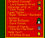 Credits - Mario's Game Gallery