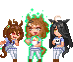Agnes Tachyon, Jungle Pocket & Manhattan Cafe - Umamusume: Pretty Derby - Party Dash