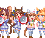 Mejiro Palmer, Tosen Jordan, Yukino Bijin & Gold City - Umamusume: Pretty Derby - Party Dash