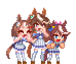Tsurumaru Tsuyoshi, Symboli Rudolf & Tokai Teio - Umamusume: Pretty Derby - Party Dash