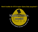 One Million Credits Acquired - Gran Turismo Concept