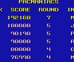 High Score Screen and Fonts - Pac-Mania (Bootleg)