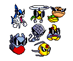 Super Air Zonk Friendly Characters (Fuun Kabukiden-Style, Enemy Battle) - Bonk / Genjin Customs