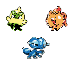 #1026 Browt, #1029 Pombon & #1032 Gecqua (R/G/B Style) - Pokémon Customs