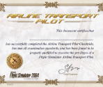 Certificates - Microsoft Flight Simulator 2004: A Century of Flight