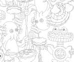 Pages (Water Island) - My Singing Monsters: Coloring Book