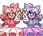 Pink & Ghost (Portraits) - Deltarune