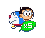HUD - Doraemon: Nobita to Midori no Kyojinden DS (JPN)