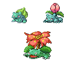 #0001 Bulbasaur, #0002 Ivysaur & #0003 Venusaur (R/G, GBA-Style) - Pokémon Generation 1 Customs
