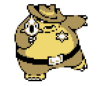 #0143 Sheriff Snorlax (Anime, G/S/C-Style) - Pokémon Generation 1 Customs