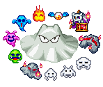 Enemies (Round 4) & Ghost Boss - Space Invaders '95: Attack of the Lunar Loonies