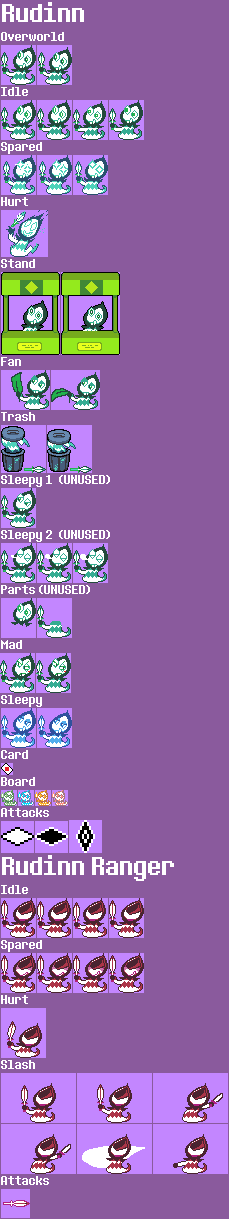 Rudinn/Rudinn Ranger - Deltarune - PC / Computer - The Spriters Resource