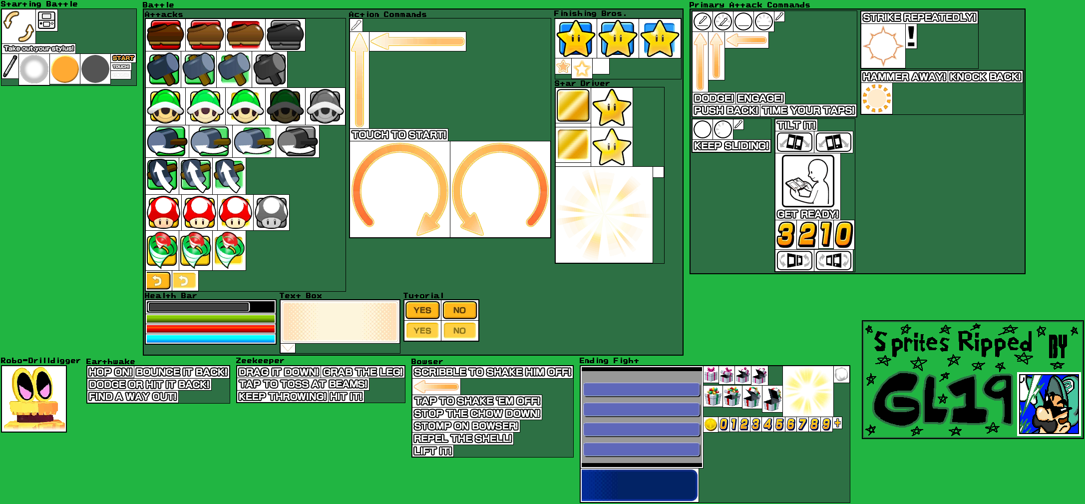 UI Elements (Giant Battle) - Mario & Luigi: Dream Team - 3DS - The ...