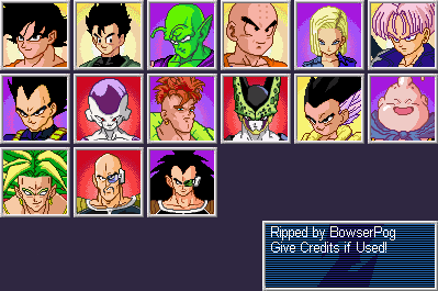 Portraits - Dragon Ball Z: Taiketsu - Game Boy Advance - The Spriters ...