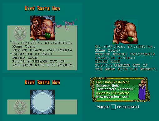 King Rasta Mon - Saturday Night Slam Masters - Sega Genesis - The ...