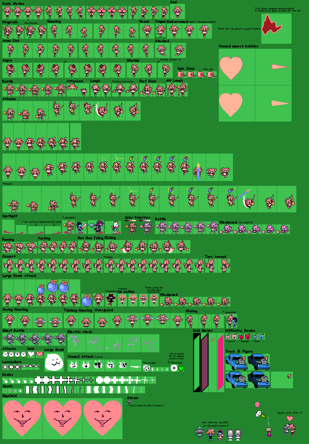 Pink & Ghost - Deltarune - PC / Computer - The Spriters Resource