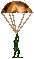 Soldier descends by parachute - Toy Story