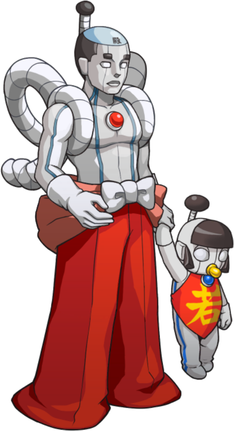 Removing Mask (with Iron Infant, Right) - Ace Attorney Investigations Collection