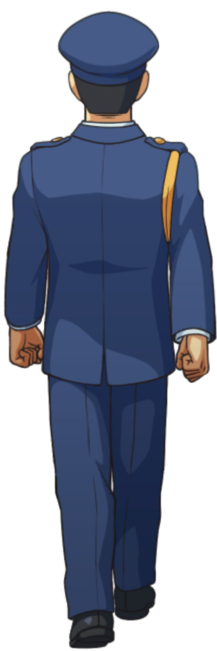 Regular Officer Walking (Up) - Ace Attorney Investigations Collection