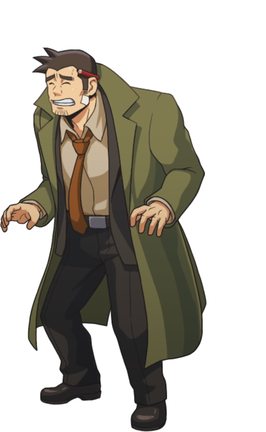 Taking Damage / Flinching (Left) - Ace Attorney Investigations Collection