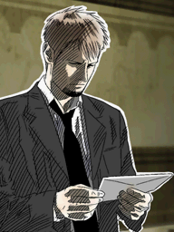 (2) L. Kyle looking at the letter - Last Window: The Secret of Cape West
