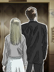 (5). Kyle & Mila at the elevator - Last Window: The Secret of Cape West