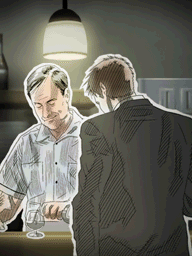(12) R. Sidney pours a special drink to Kyle - Last Window: The Secret of Cape West