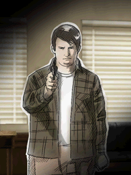 (4). Dylan points a gun at Kyle - Last Window: The Secret of Cape West