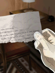 (7) JP. Torn up half of the threatening letter - Last Window: The Secret of Cape West