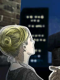 (23) 2L. Mrs. Patrice looks up to Kyle - Last Window: The Secret of Cape West