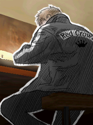 1. Kyle grabbing a seat at the table - Hotel Dusk: Room 215