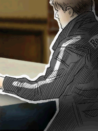 1. Kyle sits at the table - Hotel Dusk: Room 215