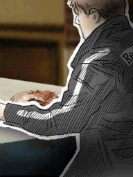 3. Kyle looks at the food - Hotel Dusk: Room 215
