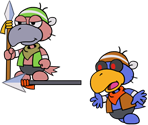 Craws and Dark Craws (Paper Mario-Style)