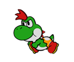 Yoshi Kid (Green) (Paper Mario-Style)