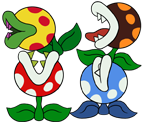 Piranha Plants (Paper Mario-Style)