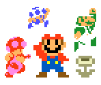 Mario, Luigi, Toad, Toadette and Items (SMB1)