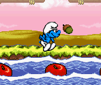 Apple Bobbing on the River Smurf