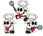 Shy Guy (Pastry Chef, Paper Mario-Style)