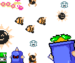 Hop Shop, Bully, Amp, Prongo, Squiggler & Peepa (Super Mario Maker-Style)