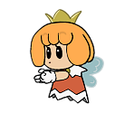 Orange Sprixie Princess (Paper Mario-Style)