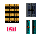 Castle/Fortress Gate, Ghost House Doors & Exit Sign
